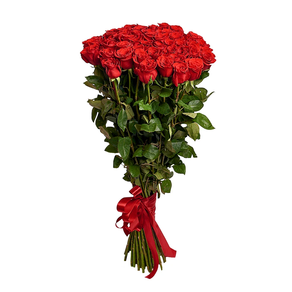 Букет из 51 красной розы Гигант (150см)